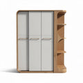 Kast van hout en MDF met open vakken en schuifdeuren 150 x 100 x 200cm