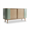 Dressoir van bamboe en metaal in groen met afmetingen 120 x 45 x 75cm