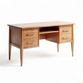 Houten bureau met lades en open opbergruimte 150 x 75 x 75cm