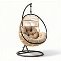 Hangstoel van rotan met kussen en metalen standaard 90 x 80 x 120cm