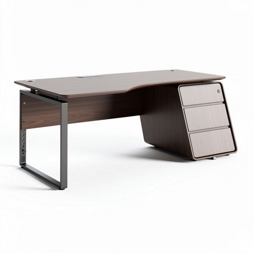 Bureau met een modern ontwerp van hout en metaal afmetingen 150 x 75 x 75cm