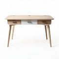 Bureau van hout met lades en afmetingen 120 x 60 x 75cm in naturel kleur