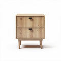 Houten nachtkast met twee lades afmetingen 40 x 40 x 50cm naturel eiken